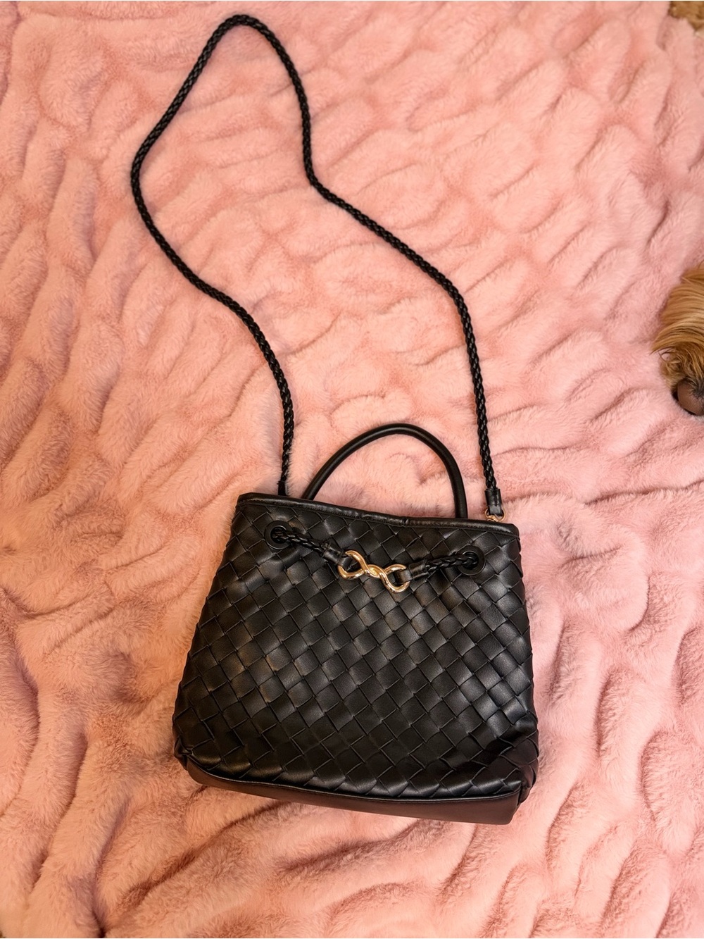 a new day Black Woven Satchel with Gold Hardware - Picture 2 of 4